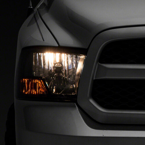 Raxiom for 2009-2018 Dodge RAM 1500 Axial OEM Rep Headlights w/ Single Bulb- Chrome Housing (Smoked Lens)