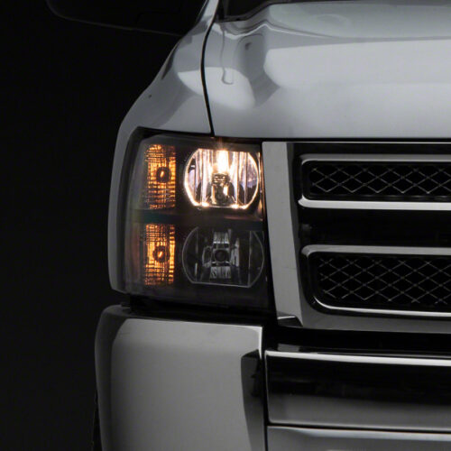 Raxiom for 2007-2013 Chevrolet Silverado 1500 Euro Headlights- Black Housing (Clear Lens)
