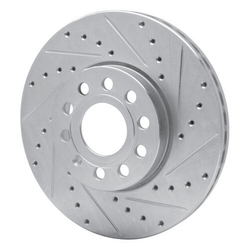 Alternative view of R1 Concepts for 05-25 Audi A3 (Mexico) Front Right Drilled & Slotted Silver Brake Rotor