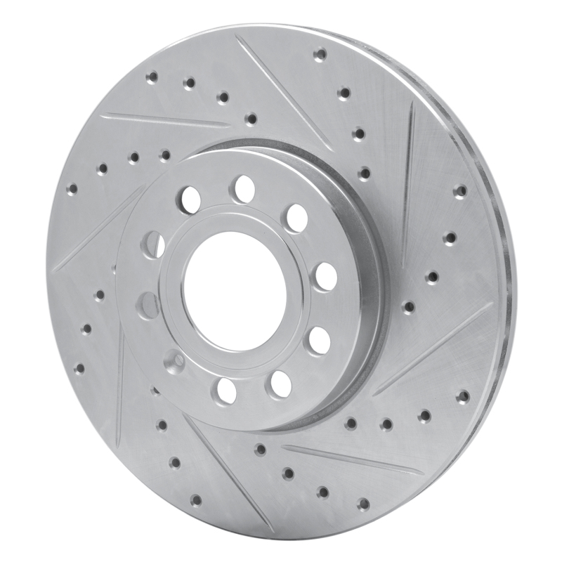 R1 Concepts for 05-25 Audi A3 (Mexico) Front Right Drilled & Slotted Silver Brake Rotor - Image 2