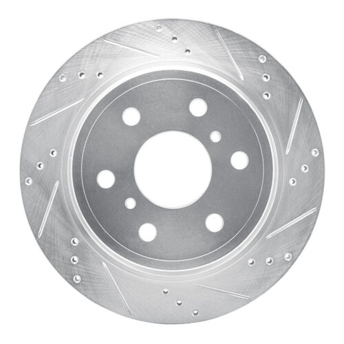 DFC 07-20 Cadillac Escalade Rear Right Drilled & Slotted Silver Brake Rotor