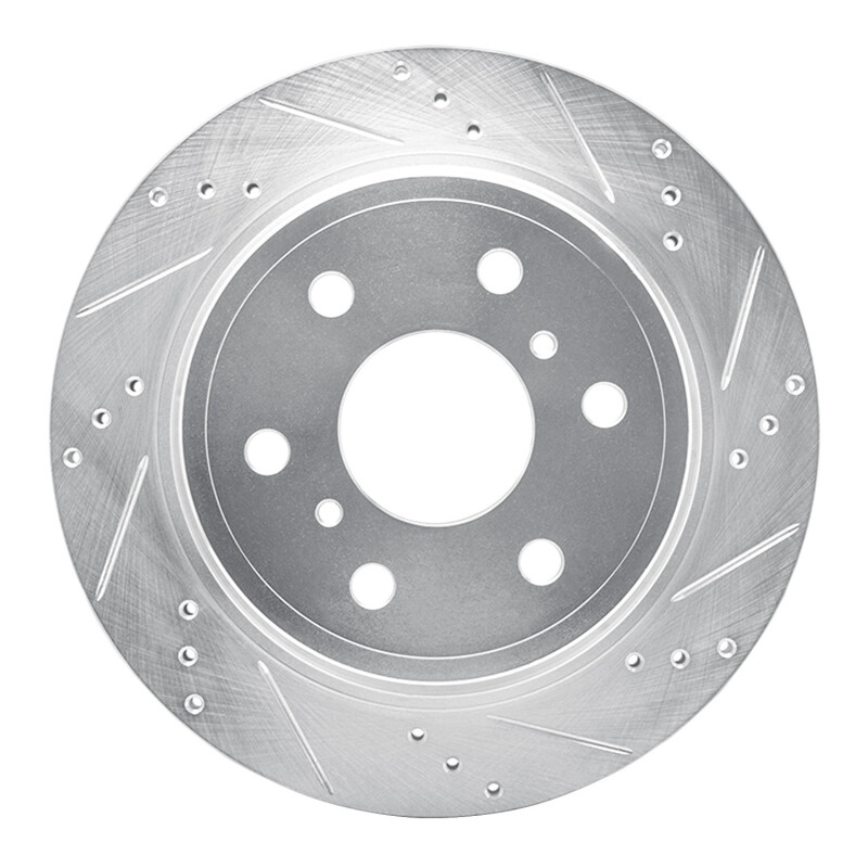 DFC 07-20 Cadillac Escalade Rear Right Drilled & Slotted Silver Brake Rotor