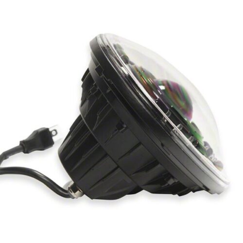 Raxiom for 2007-2018 Jeep Wrangler JK Axial Series Quatro LED Headlights- Black Housing- Clear Lens - Image 4