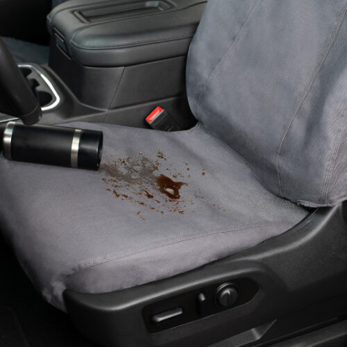 Covercraft 2024+ Ford Ranger SuperCrew Carhartt SeatSaver Custom Front Row Seat Covers - Gravel - Image 7