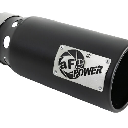 aFe Power SATURN 4S 4in SS Intercooled Exhaust Tip - Black 4in In x 5in Out x 12in L Bolt-On - Image 2