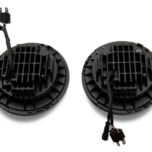 Raxiom for 1997-2018 Jeep Wrangler TJ/JK Axial 7-Inch LED Headlights w/RGB Halo- Black Housing (Clear Lens) - Image 6