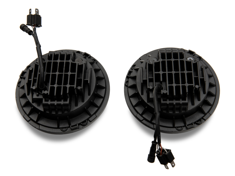 Raxiom for 1997-2018 Jeep Wrangler TJ/JK Axial 7-Inch LED Headlights w/RGB Halo- Black Housing (Clear Lens) - Image 6
