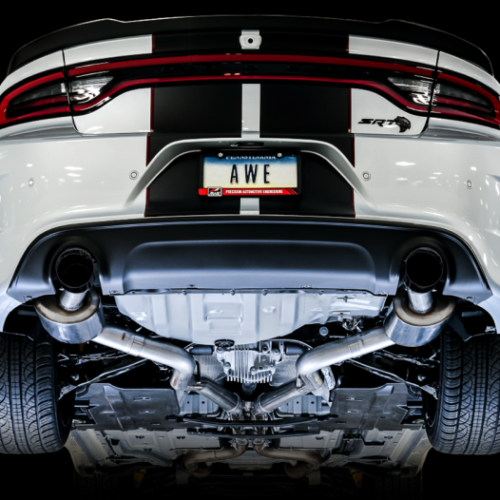 AWE Tuning Touring Edition Exhaust - Diamond Blk Tips for 2015+ Dodge Charger 6.4L/6.2L Non-Resonated - Image 3