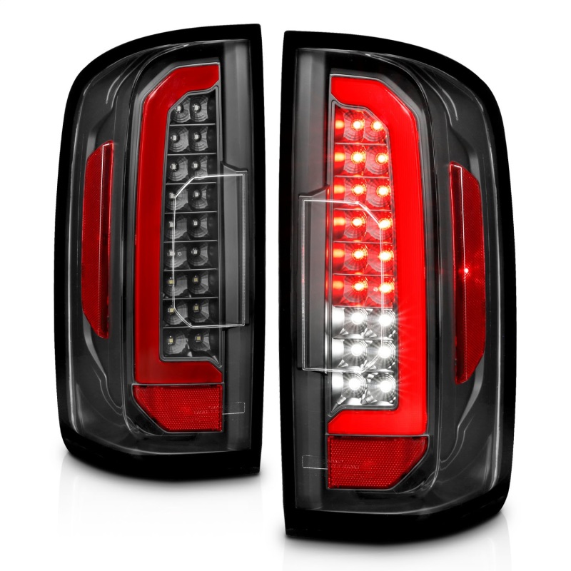 ANZO 15-21 Chevrolet Colorado Full LED Tail Lights w/ Red Lightbar Black Housing Clear Lens - Image 7