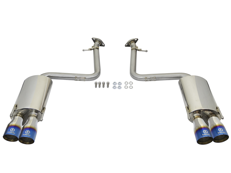 aFe Power Takeda 16-17 Lexus RC 200T 2.0L (t) 2in. SS Axle-Back Exhaust System w/Polished Blue Tips - Image 3