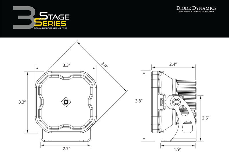 Diode Dynamics SS3 Max ABL - Yellow SAE Fog Standard (Pair) - Image 2