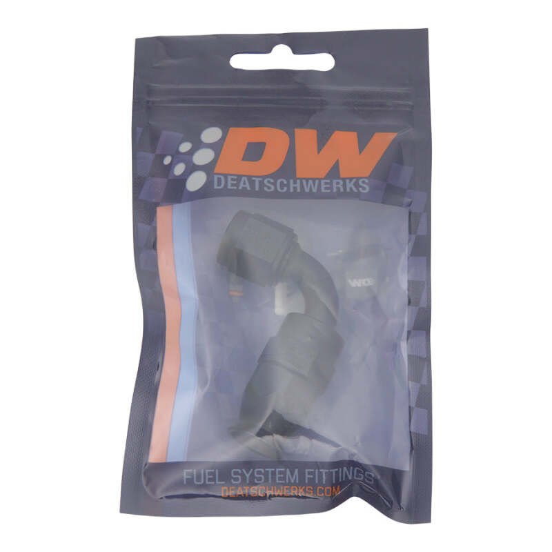 DeatschWerks 6AN Female Swivel 90-Degree Hose End PTFE (Incl 1 Olive Insert) - Anodized Matte Black - Image 2