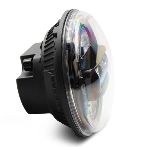 Raxiom for 1997-2018 Jeep Wrangler TJ/JK Axial 7-Inch LED Headlights w/ DRL- Black Housing (Clear Lens) - Image 5