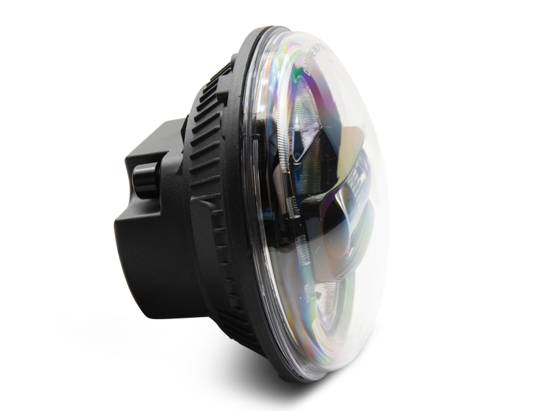 Raxiom for 1997-2018 Jeep Wrangler TJ/JK Axial 7-Inch LED Headlights w/ DRL- Black Housing (Clear Lens) - Image 5