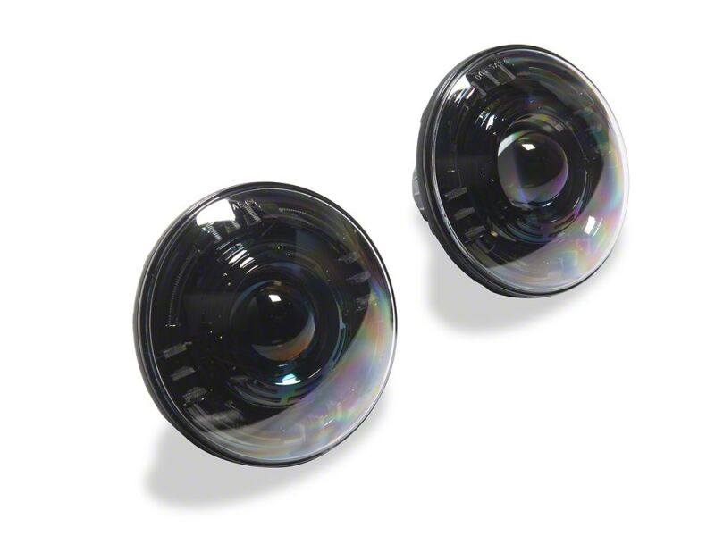 Raxiom for 2007-2018 Jeep Wrangler JK Axial Series Quatro LED Headlights- Black Housing- Clear Lens - Image 3