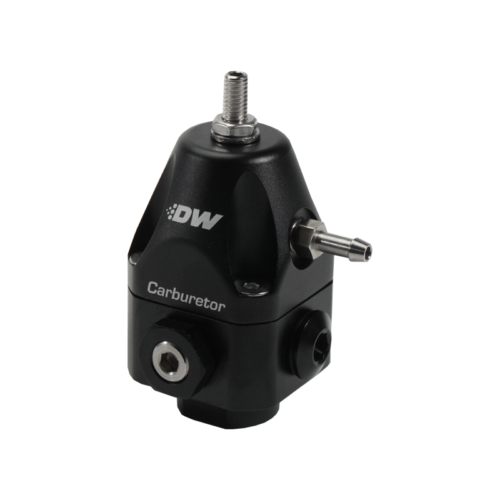 DeatschWerks Compact Carburetor Adjustable Fuel Regulator 6AN x4 Inlets - 6AN Return - Black