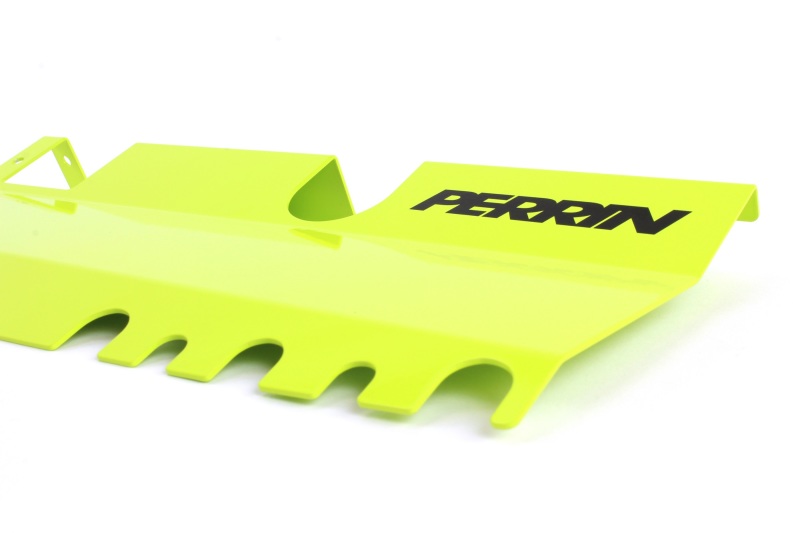 PERRIN 15-21 Subaru WRX/STI Radiator Shroud (With OEM Intake Scoop) - Neon Yellow - Image 4