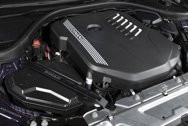 Dinan for 19-26 BMW B58D (G01/G02/G20/G22/G23/G26/G42) Matte Carbon Fiber Engine Cover w/Gloss Accents - Image 4