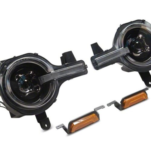 Raxiom for 2021-2026 Ford Bronco LED Halo Headlights with White Backlight- Black Housing- Clear Lens - Image 3