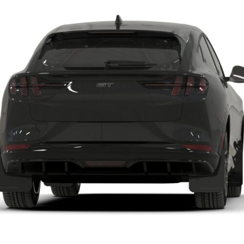 Alternative view of Rally Armor 21-26 Ford Mustang Mach-E/GT/Rally Black UR Mud Flap w/Metallic Black Logo