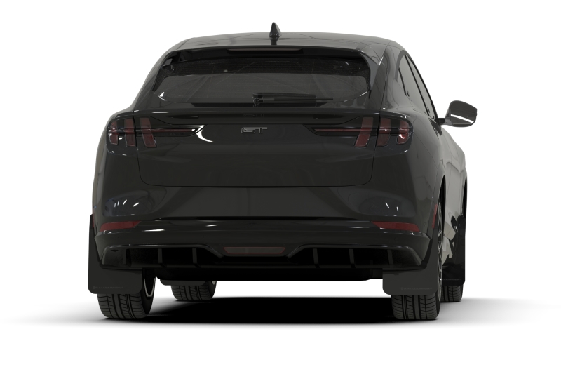 Rally Armor 21-26 Ford Mustang Mach-E/GT/Rally Black UR Mud Flap w/Metallic Black Logo - Image 2