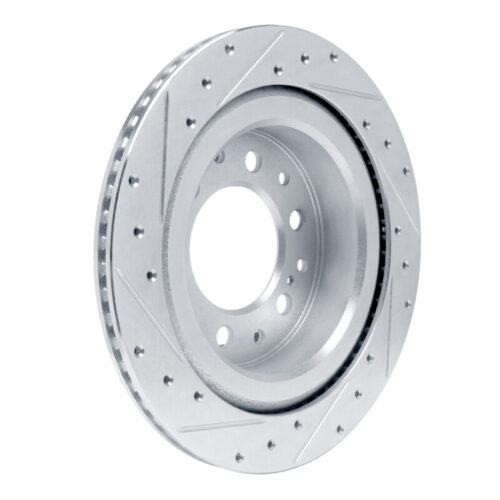 R1 Concepts for 2022-2025 Lexus GX550 Rear Right Drilled & Slotted Silver Brake Rotor - Image 4