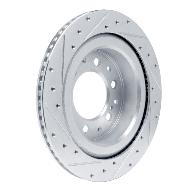 R1 Concepts for 2022-2025 Lexus GX550 Rear Right Drilled & Slotted Silver Brake Rotor - Image 4
