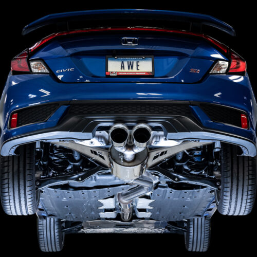 AWE Tuning Touring Edition Exhaust w/Front Pipe & Dual Chrome Silver Tips for 2016+ Honda Civic Si - Image 4