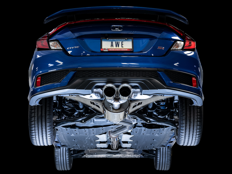 AWE Tuning Touring Edition Exhaust w/Front Pipe & Dual Chrome Silver Tips for 2016+ Honda Civic Si - Image 4