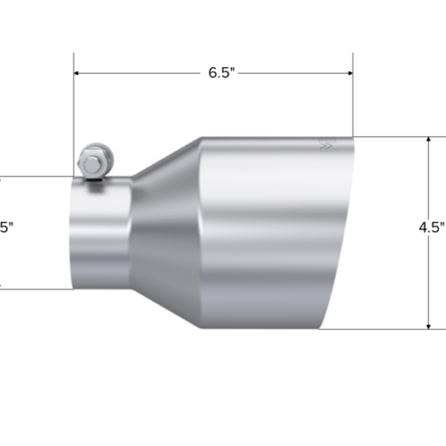 MBRP Universal Stainless Steel Tip 2.5in ID / 4.5in OD Out / 6.5in Length Angle Cut Single Wall - Image 2