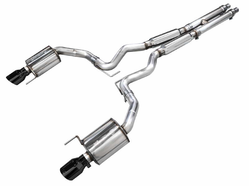 AWE Tuning Exhaust w/ Dual Diamond Black Tips for 2024 Ford Mustang GT Fastback S650 RWD Touring Catback
