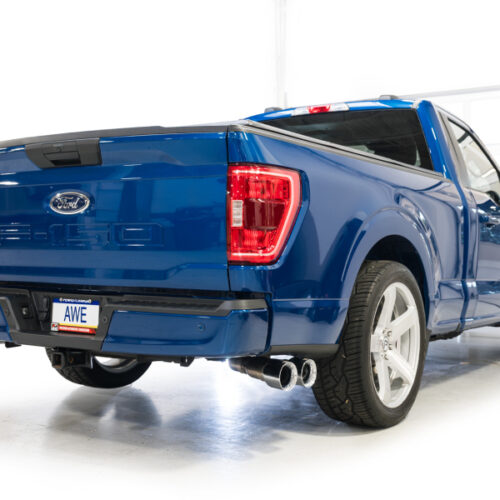 AWE Tuning Cat-Back Exhaust - 4.5in Dual Side Exit Chrome Tips for 21-25 Ford F150 (14th Gen Reg Cab) - Image 4
