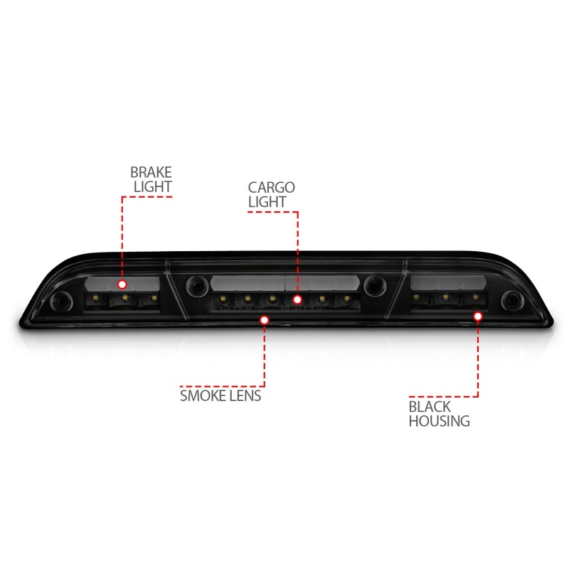 ANZO 15-20 Ford F-150 - F-450 LED Third Brake Light - Black Housing/Smoke Lens - Image 4