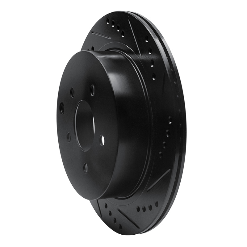 R1 Concepts for 2003-2024 Infiniti FX37 Rear Right Drilled & Slotted Black Brake Rotor - Image 2