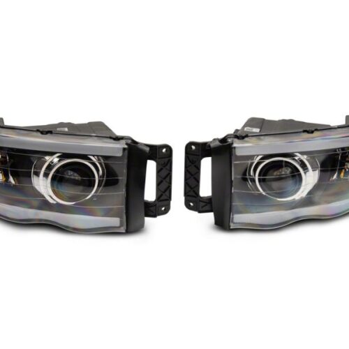 Alternative view of Raxiom for 2002-2005 Dodge RAM 1500/2500/3500 Axial LED Projector Headlights- Black Housing (Clear Lens)