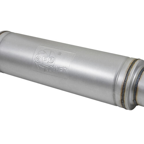 aFe Power ATLAS Aluminized Steel Muffler 5in Center/Center 24in L x 7in Diameter - Round Body - Image 2