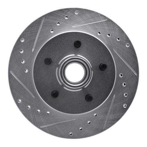 R1 Concepts for 1988-1994 Chevrolet C1500 Front Left Drilled & Slotted Silver Brake Rotor