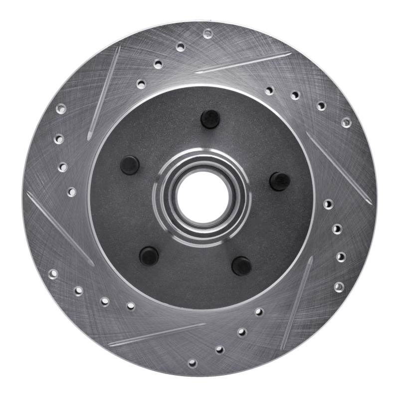 R1 Concepts for 1988-1994 Chevrolet C1500 Front Left Drilled & Slotted Silver Brake Rotor