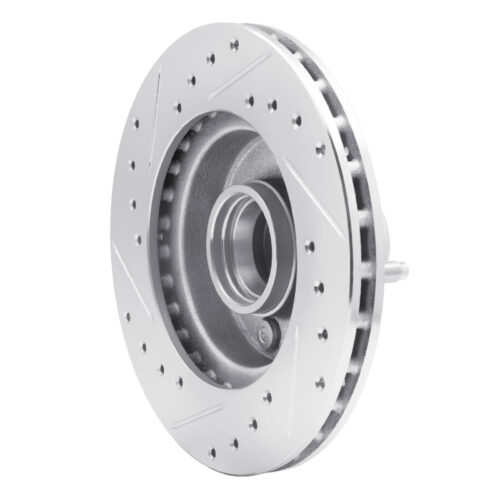 R1 Concepts for 78-93 Ford Granada Front Right Drilled & Slotted Silver Brake Rotor - Image 4
