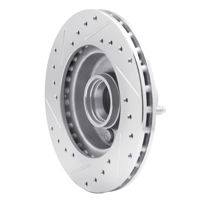 R1 Concepts for 78-93 Ford Granada Front Right Drilled & Slotted Silver Brake Rotor - Image 4