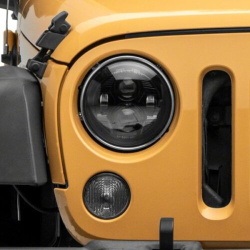Raxiom for 2007-2018 Jeep Wrangler JK 7-In LED Headlights- Black Housing (Clear Lens) - Image 5