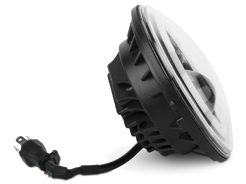 Raxiom for 1997-2018 Jeep Wrangler TJ/JK Axial Halo Headlights w/ DRL Amber Signals- Black Hsng (Clear Lens) - Image 3