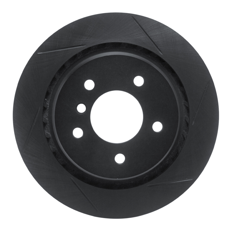 R1 Concepts for 95-99 BMW M3 E36 Rear Left Slotted Black Brake Rotor - Image 2