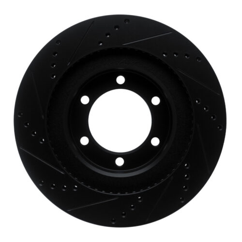 R1 Concepts for 03-09 Lexus GX470 Front Right Drilled & Slotted Black Brake Rotor - Image 5