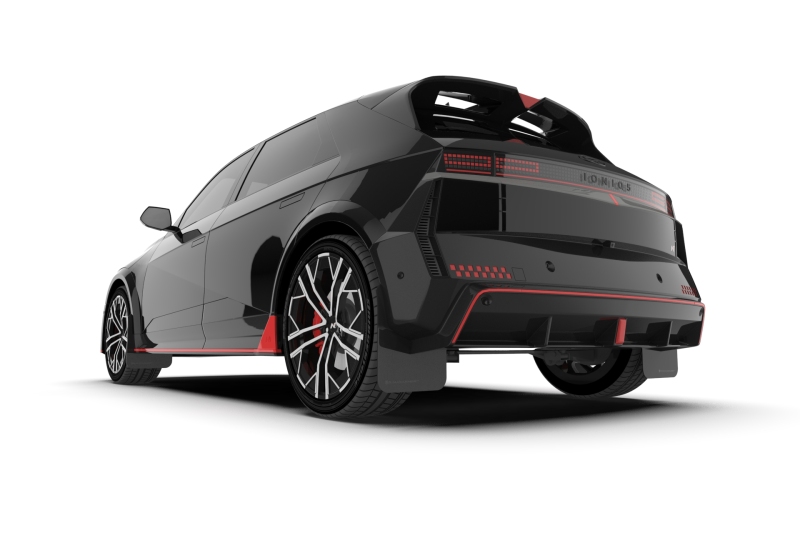 Rally Armor 25-26 Hyundai Ioniq 5 N Black Mud Flap w/Red Logo - Image 2
