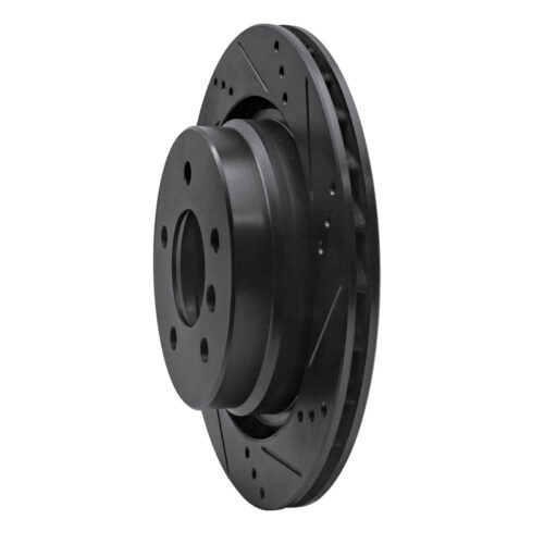 Alternative view of R1 Concepts for 95-99 BMW M3 E36 Left Rear Drilled & Slotted Black Brake Rotor