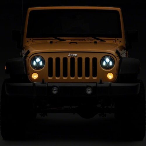 Raxiom for 2007-2018 Jeep Wrangler JK 7-In LED Headlights- Black Housing (Clear Lens) - Image 8