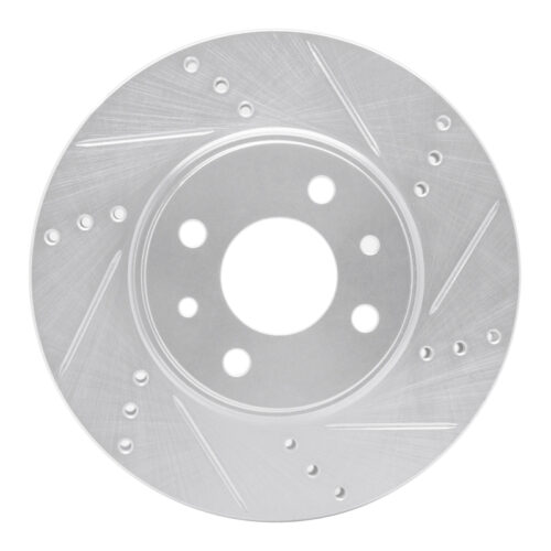 R1 Concepts for 09-19 Dodge Vision (Mexico) Front Right Drilled & Slotted Silver Brake Rotor