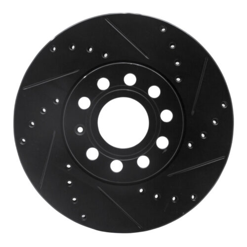 R1 Concepts for 05-25 Audi A3 (Mexico) Front Right Drilled & Slotted Black Brake Rotor