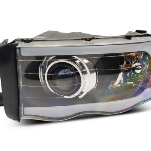 Raxiom for 2002-2005 Dodge RAM 1500 LED Projector Headlights w/ SEQL LED Bar- Black Housing (Clear Lens) - Image 3